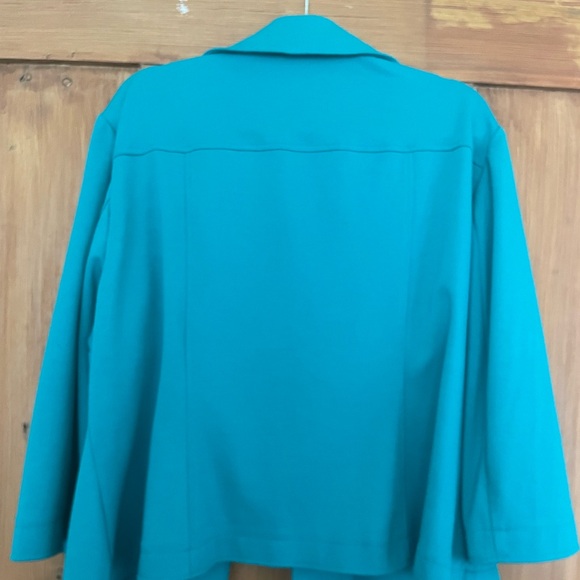 NWT Evan Picone Woman Teal Blue Knit Blazer Jacket 20W - Picture 2 of 5